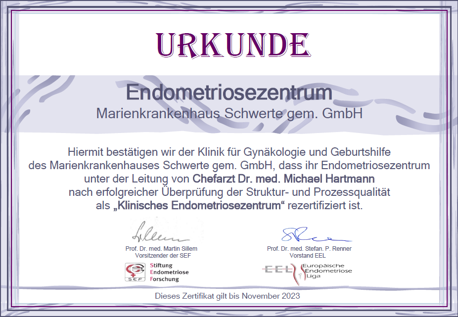 Endometriose-Urkunde